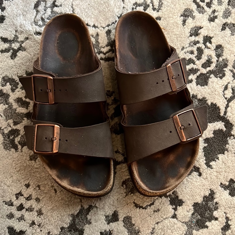 Brown leather Birkenstocks